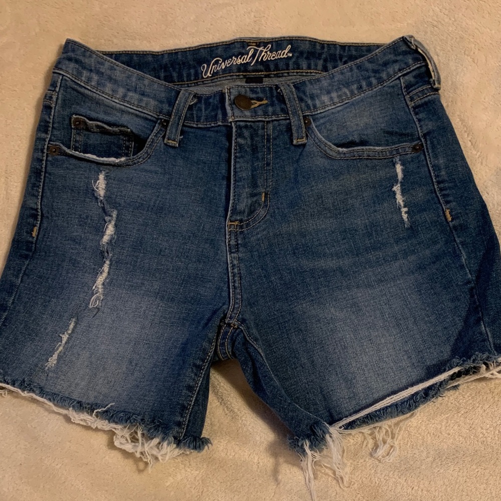 Universal Thread Medium Blue Distressed Denim Cutoff Shorts